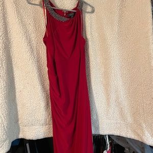 Elegant red evening gown